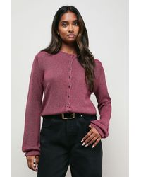Oasis - Scallop Neck Button Down Cardigan - Lyst
