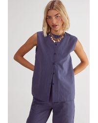 Nasty Gal - Stripe Sleeveless Vest - Lyst