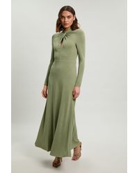 Karen Millen - Petite Long Sleeve Jersey Maxi Dress - Lyst