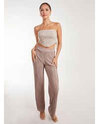 Pink Vanilla - Plisse Flared Trousers - Lyst