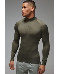 BoohooMAN - Active Lightweight Essentials Gym Raglan Muscle Fit 1/4 Zip - Lyst