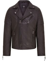 Infinity Leather - Brando Double Cross Zip Biker Jacket- Fagernes Lamb Leather - Lyst