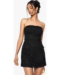 Boohoo - Premium Lace Bandeau Mini Dress - Lyst