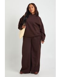 Boohoo - Plus Core Basic Pintuck Detail Straight Leg Jogger - Lyst