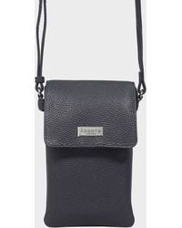 Assots London - 'maria' Navy Pebble Grain Real Leather Crossbody Phone Bag - Lyst