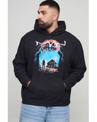 BoohooMAN - Plus Oversized Gothic Ofcl Tour Vintage Wash Print Hoodie - Lyst