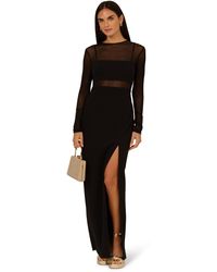 Adrianna Papell - Knit Crepe Column Long Dress - Lyst