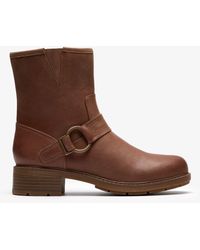 Clarks - Hearth Cross Taupe Leather Boots - Lyst