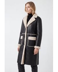 Elle - Avery Longline Faux-Shearling Coat - Lyst
