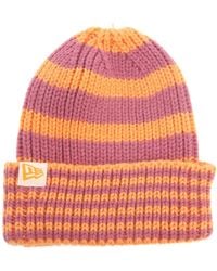 KTZ - Accessoires Stripe Knit Beanie In Oranje - Lyst