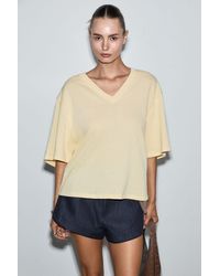 Grimelange - Oversized V-Neck Tie Detail T-Shirt - Lyst