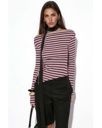 Busem - Striped Ribbed Boat Neck Top - Lyst
