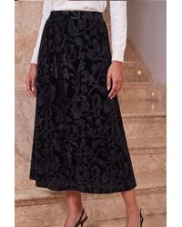 Roman - Patterned Velvet Skirt - Lyst