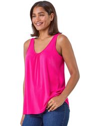 Roman - Plain V-Neck Stretch Jersey Vest Top - Lyst