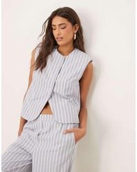 ASOS - Boxy Cutaway Waistcoat With Linen Co-Ord - Lyst