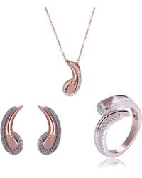 Orphelia - 'Tilou' 925 Sterling Set: Necklace + Earrings + Ring - Lyst