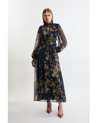 Karen Millen - Lydia Petite Ruffle Chiffon Maxi Dress - Lyst