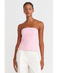 Dilvin - Strapless Fitted Peplum Blouse - Lyst