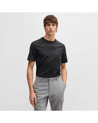 BOSS - C-thompson 35 Tweekleurig Jacquard T-shirt In Zwart - Lyst