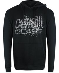 Roberto Cavalli - Cracked Sprayed Logo Hoodie Cotton - Lyst