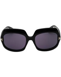 Tom Ford - Shiny Oversized Smoke Sunglasses - Lyst