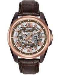 Bulova - Automatic Watch 98A165 Leather - Lyst