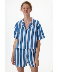 Penti - Vacation Striped Short Sleeve Shirt Shorts Pajama Set - Lyst