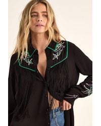 Nasty Gal - Embroidered Fringe Western Shirt Co-Ord - Lyst