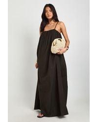 Boohoo - Linen Full Pocket Detail Maxi Dress - Lyst