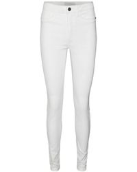 Noisy May - High Waist Skinny Jeans Nmcallie Wit - Lyst