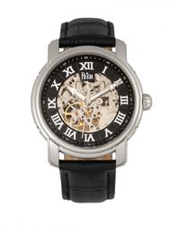 Reign - Kahn Automatic Skeleton Leather-Band Watch - Lyst
