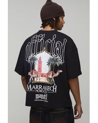BoohooMAN - Oversized Boxy Location Palm Print T-Shirt - Lyst