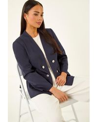 Roman - Petite Pocket Ponte Blazer - Lyst