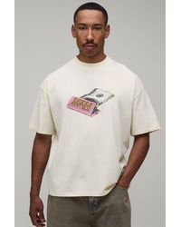 BoohooMAN - Oversized Boxy Dollar Print T-Shirt Cotton - Lyst