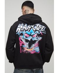 BoohooMAN - Tall Oversized Gothic Dove Rhinestone Graphic Hoodie - Lyst