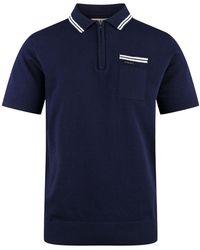 Luke 1977 - Sebaco Knitted Zip Polo - Lyst