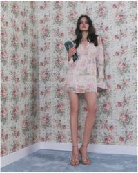 River Island - Mini Dress Cutwork Lace Print Viscose - Lyst