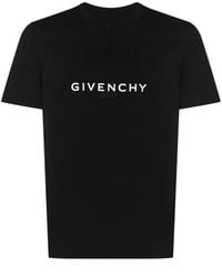 Givenchy - T-shirt Met Omgekeerde Parijs-logoprint In Zwart - Lyst