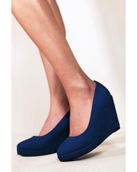 Where's That From - Luisa Platform Wedge Heel Court Shoes - Lyst