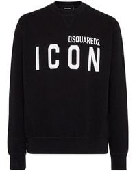 DSquared² - Crew Neck Sweatshirt Large Icon Logo Cotton - Lyst