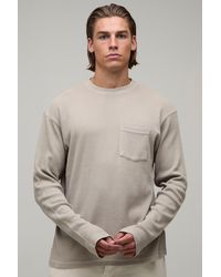 BoohooMAN - Essential Regular Fit Wash Long Sleeve Waffle Pocket T-Shirt - Lyst