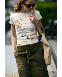 Grimelange - Printed Crop Crew Neck T-Shirt - Lyst