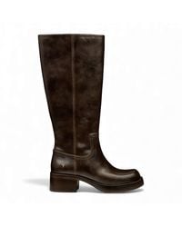 Windsor Smith - Windsorsmith Espresso Faux Leather Knee-High Riding Boots - Lyst