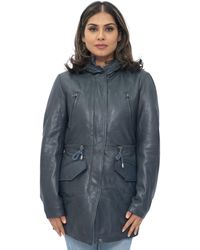 Infinity Leather - Hooded Parka Jacket-Bucharest - Lyst