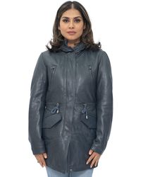 Infinity Leather - Hooded Parka Jacket-Bucharest - Lyst