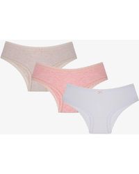Penti - 3-Pack Cotton Hipster Briefs With Lace - Lyst