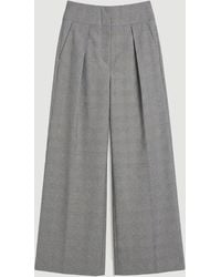 Karen Millen - Soft Tailored Check High Waist Wide Leg Trouser - Lyst
