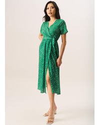 Gini London - Animal Print Wrap Midi Dress - Lyst