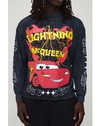 BoohooMAN - Oversized Disney Lightning Mcqueen Long Sleeve License Print T-Shirt - Lyst