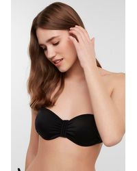 Penti - Solid Bandeau Bikini Top With Tie Closure - Lyst